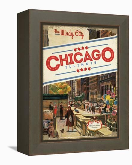 Travel Poster - Chicago-The Saturday Evening Post-Framed Premier Image Canvas