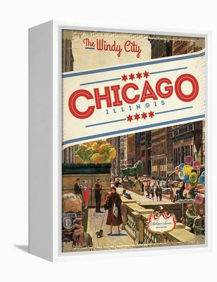 Travel Poster - Chicago-The Saturday Evening Post-Framed Premier Image Canvas