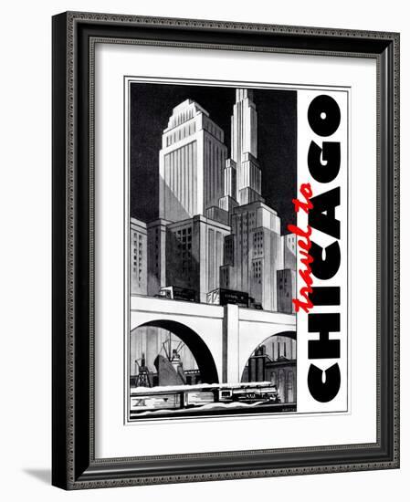 Travel Poster - Chicago-The Saturday Evening Post-Framed Giclee Print