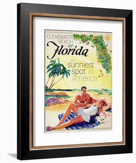 Travel Poster - Florida-The Saturday Evening Post-Framed Giclee Print