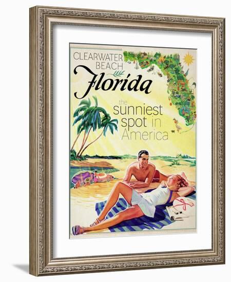 Travel Poster - Florida-The Saturday Evening Post-Framed Giclee Print