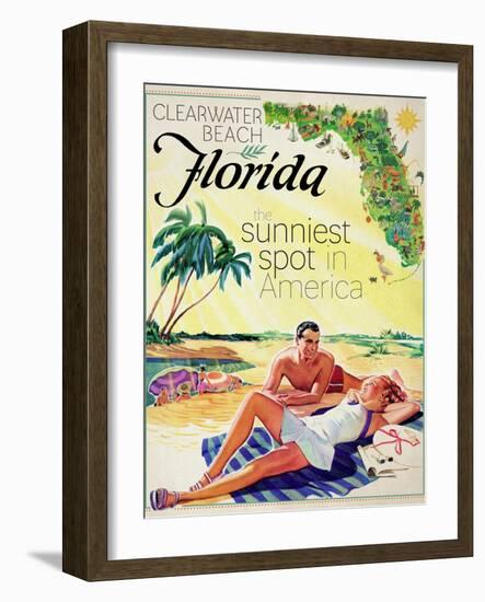 Travel Poster - Florida-The Saturday Evening Post-Framed Giclee Print