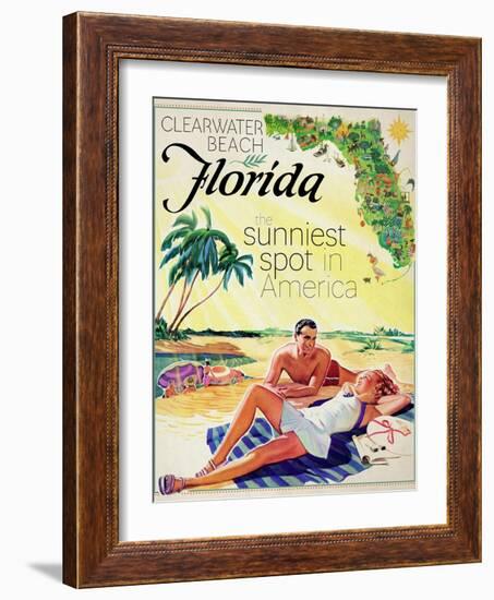 Travel Poster - Florida-The Saturday Evening Post-Framed Giclee Print