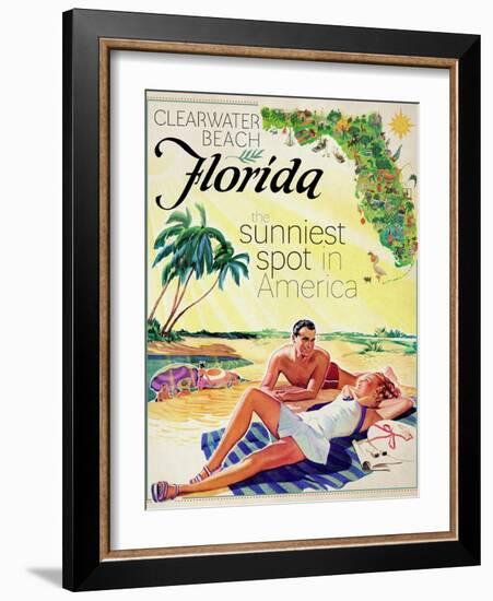 Travel Poster - Florida-The Saturday Evening Post-Framed Giclee Print