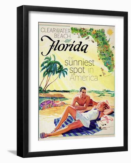 Travel Poster - Florida-The Saturday Evening Post-Framed Giclee Print