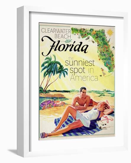 Travel Poster - Florida-The Saturday Evening Post-Framed Giclee Print