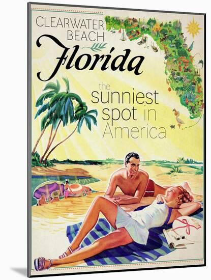 Travel Poster - Florida-The Saturday Evening Post-Mounted Giclee Print
