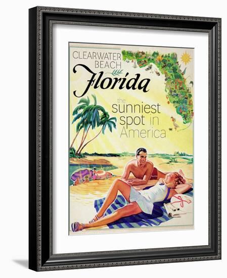 Travel Poster - Florida-The Saturday Evening Post-Framed Giclee Print