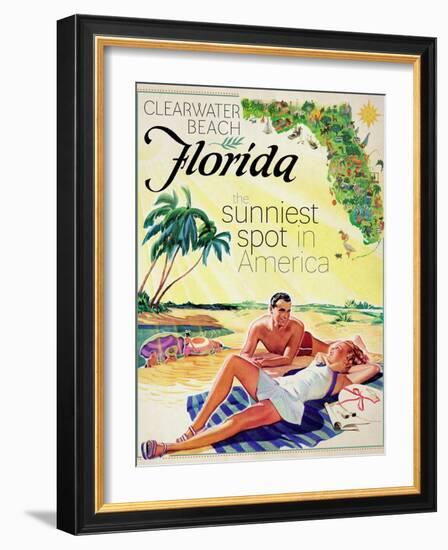 Travel Poster - Florida-The Saturday Evening Post-Framed Giclee Print