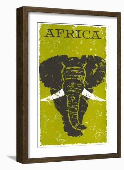 Travel Poster for Africa, Elephant-null-Framed Art Print