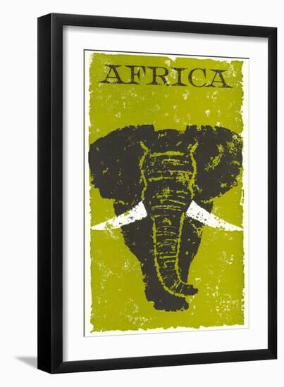 Travel Poster for Africa, Elephant-null-Framed Art Print