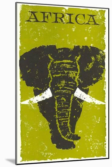 Travel Poster for Africa, Elephant-null-Mounted Art Print