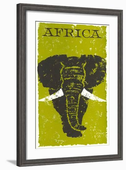 Travel Poster for Africa, Elephant-null-Framed Art Print