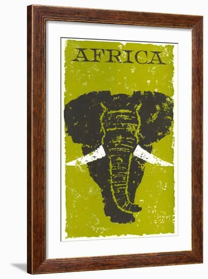 Travel Poster for Africa, Elephant-null-Framed Art Print
