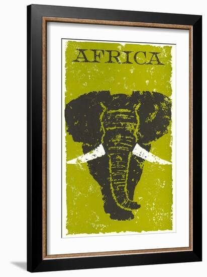 Travel Poster for Africa, Elephant-null-Framed Premium Giclee Print