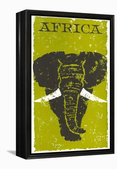 Travel Poster for Africa, Elephant-null-Framed Stretched Canvas
