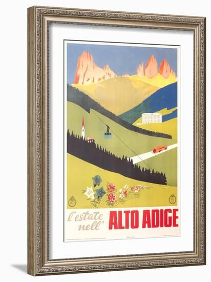 Travel Poster for Alto Adige-null-Framed Art Print