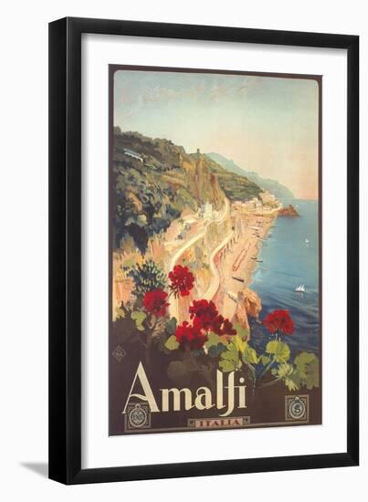 Travel Poster for Amalfi-null-Framed Art Print