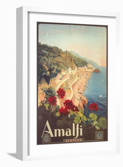 Travel Poster for Amalfi-null-Framed Art Print