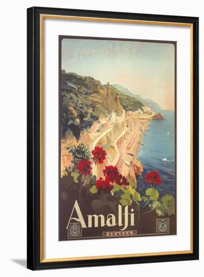 Travel Poster for Amalfi-null-Framed Art Print