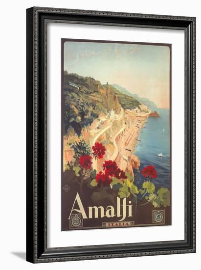 Travel Poster for Amalfi-null-Framed Premium Giclee Print