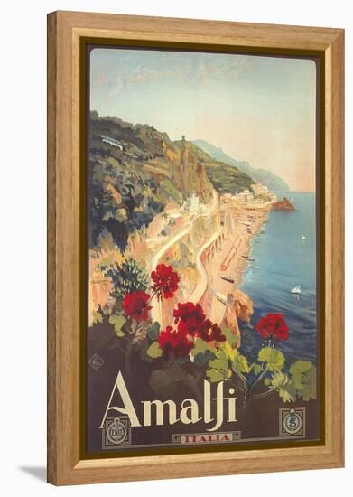 Travel Poster for Amalfi-null-Framed Stretched Canvas