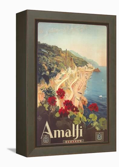 Travel Poster for Amalfi-null-Framed Stretched Canvas