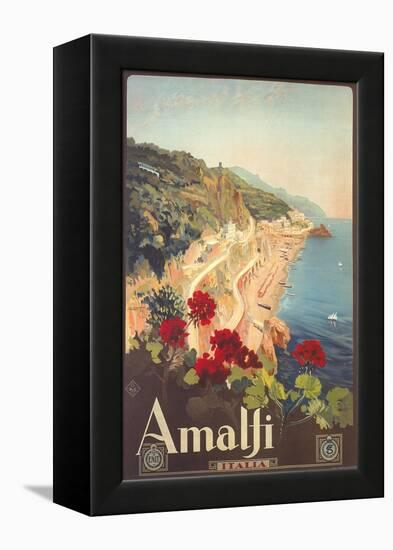 Travel Poster for Amalfi-null-Framed Stretched Canvas