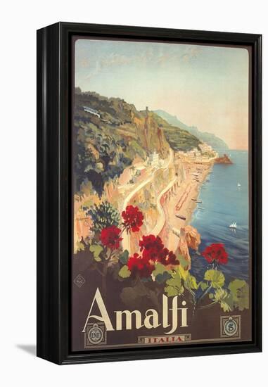 Travel Poster for Amalfi-null-Framed Stretched Canvas