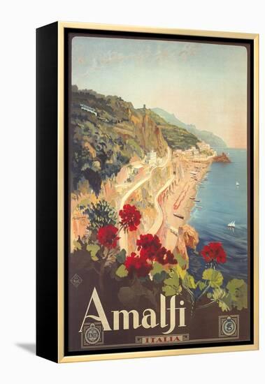 Travel Poster for Amalfi-null-Framed Stretched Canvas