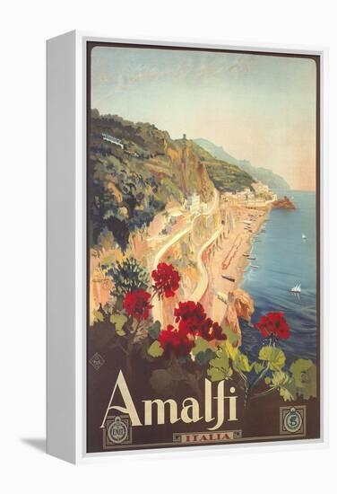 Travel Poster for Amalfi-null-Framed Stretched Canvas