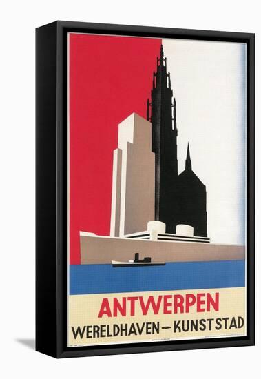 Travel Poster for Antwerp-null-Framed Stretched Canvas