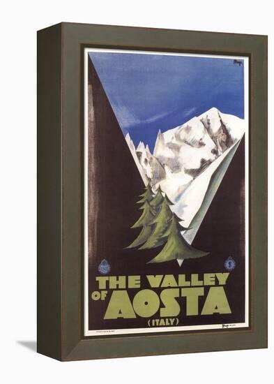 Travel Poster for Aosta Valley-null-Framed Stretched Canvas