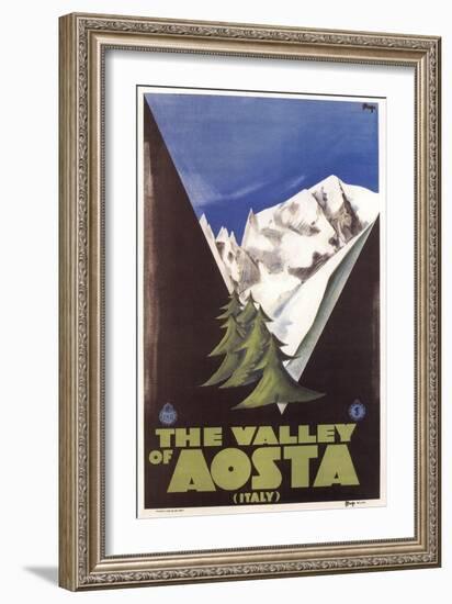 Travel Poster for Aosta Valley-null-Framed Art Print