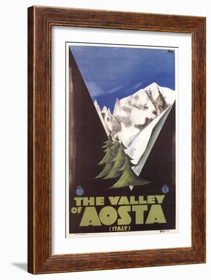 Travel Poster for Aosta Valley-null-Framed Art Print