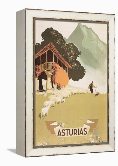 Travel Poster for Asturias, Spain-null-Framed Stretched Canvas