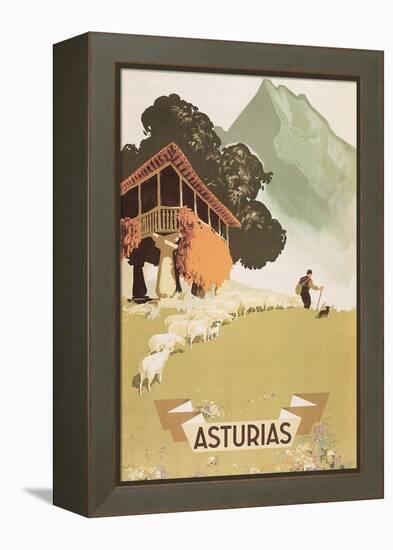 Travel Poster for Asturias, Spain-null-Framed Stretched Canvas