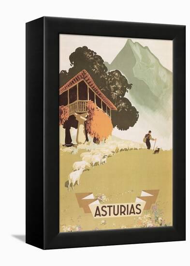 Travel Poster for Asturias, Spain-null-Framed Stretched Canvas