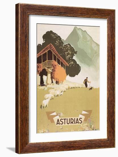 Travel Poster for Asturias, Spain-null-Framed Art Print