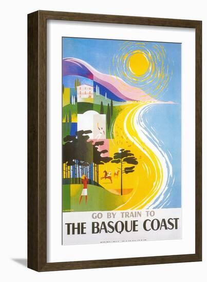 Travel Poster for Basque Coast-null-Framed Art Print