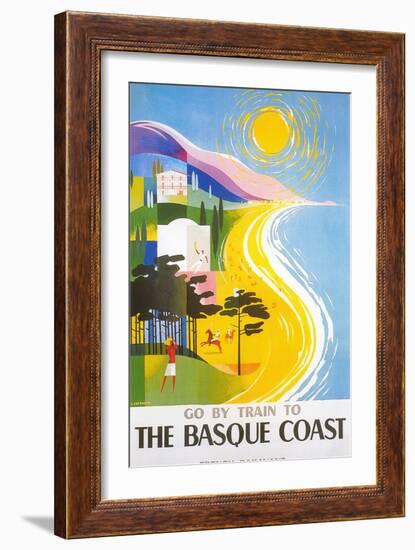 Travel Poster for Basque Coast-null-Framed Art Print