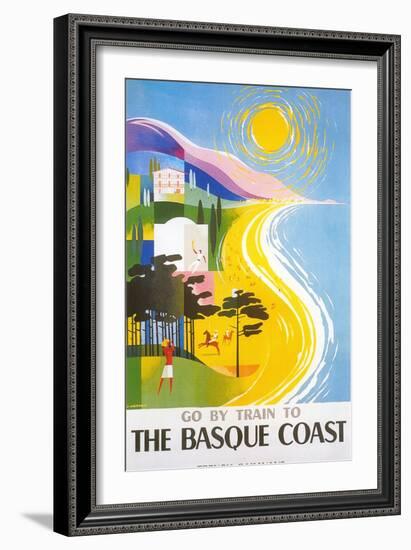 Travel Poster for Basque Coast-null-Framed Art Print