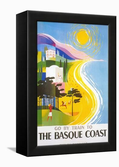 Travel Poster for Basque Coast-null-Framed Stretched Canvas