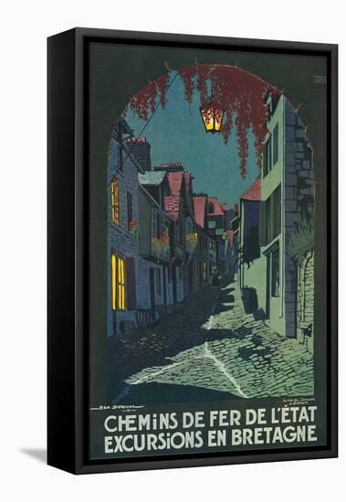 Travel Poster for Brittany-null-Framed Stretched Canvas