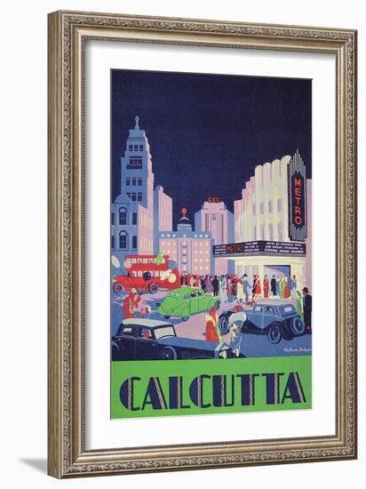 Travel Poster for Calcutta, India-null-Framed Art Print