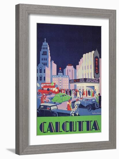 Travel Poster for Calcutta, India-null-Framed Art Print