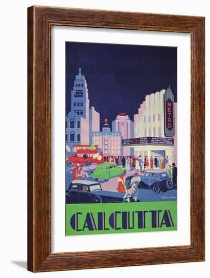 Travel Poster for Calcutta, India-null-Framed Art Print