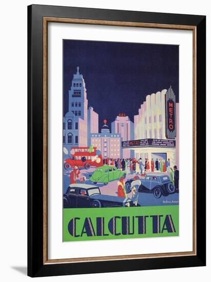 Travel Poster for Calcutta, India-null-Framed Art Print