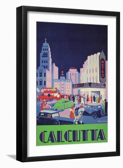 Travel Poster for Calcutta, India-null-Framed Art Print