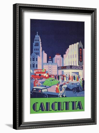 Travel Poster for Calcutta, India-null-Framed Art Print